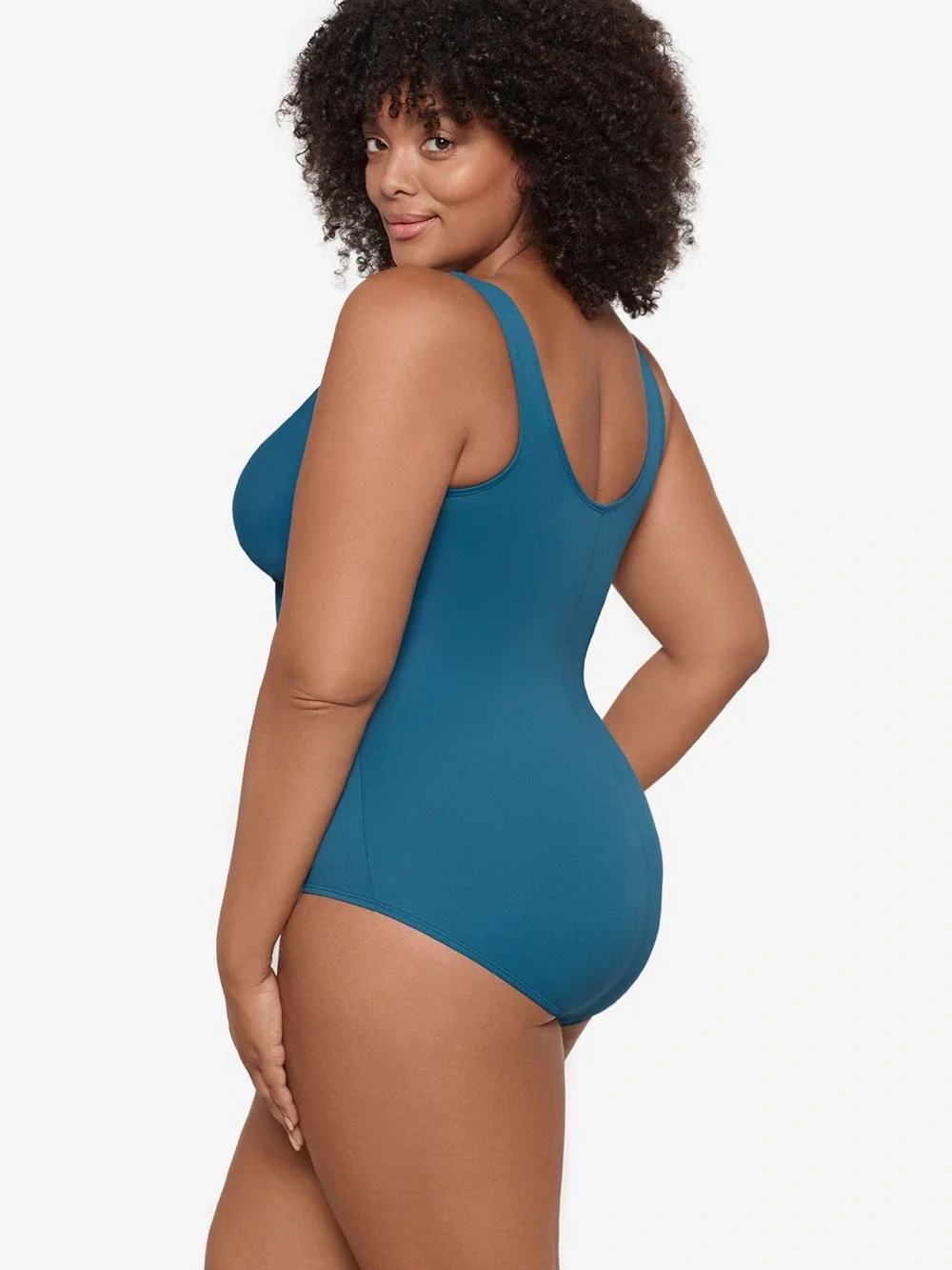 Miraclesuit Teal Wrap-Front One-Piece Swimsuit